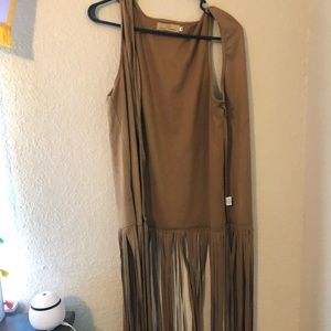 Fringe tan vest